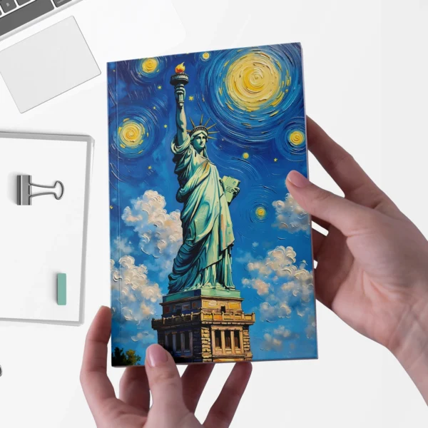 Statue of Liberty & Starry Sky Notebook - The American Dream