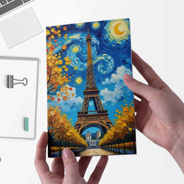 Eiffel Tower & Starry Sky Notebook - A Romantic Parisian Dream
